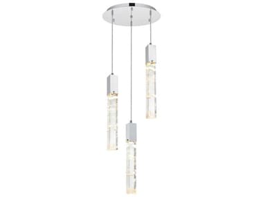 Elegant Lighting Aurora 3-Light Chrome Linear Pendant EG2089D16C