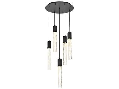 Elegant Lighting Aurora 5-Light Black Linear Pendant EG2089D20BK