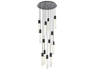 Elegant Lighting Aurora 13-Light Black Linear Pendant EG2089G30BK