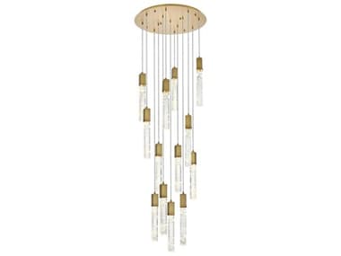 Elegant Lighting Aurora 13-Light Satin Gold Linear Pendant EG2089G30SG