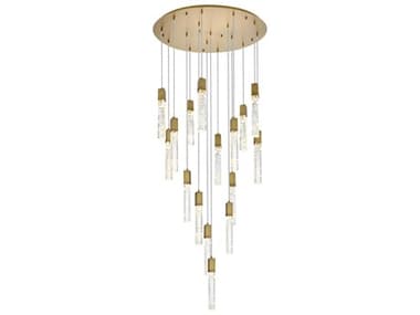 Elegant Lighting Aurora 16-Light Satin Gold Linear Pendant EG2089G36SG