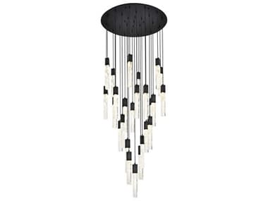 Elegant Lighting Aurora 25-Light Black Linear Pendant EG2089G42BK