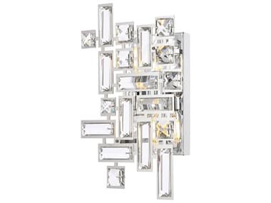 Elegant Lighting Picasso 12" Tall 2-Light Chrome Crystal Wall Sconce EG2100W12CRC