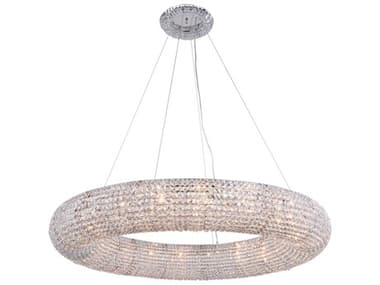 Elegant Lighting Paris 52" 20-Light Chrome Clear Crystal Round Pendant EG2114G52CRC