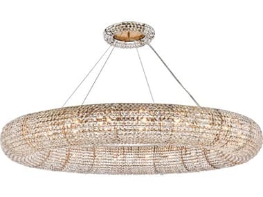 Elegant Lighting Paris 59" 24-Light Brass Crystal Round Pendant EG2114G59GRC