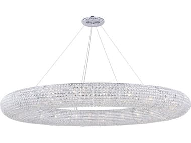 Elegant Lighting Paris 71" 30-Light Chrome Clear Crystal Round Pendant EG2114G71CRC