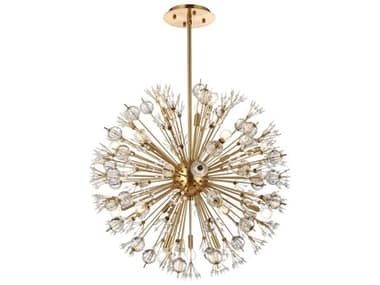 Elegant Lighting Vera 32" 18-Light8-Light Gold Crystal Glass Sputnik Pendant EG2500D32SG