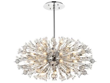 Elegant Lighting Vera 42" 38-Light Chrome Crystal Glass Sputnik Island Pendant EG2500D42C