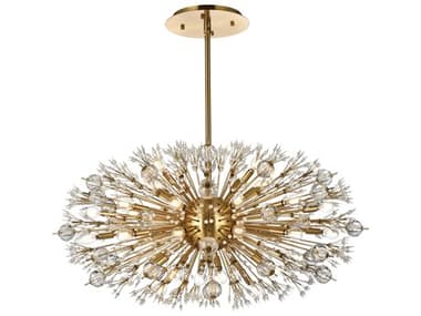 Elegant Lighting Vera 42" 38-Light Gold Crystal Glass Sputnik Island Pendant EG2500D42SG