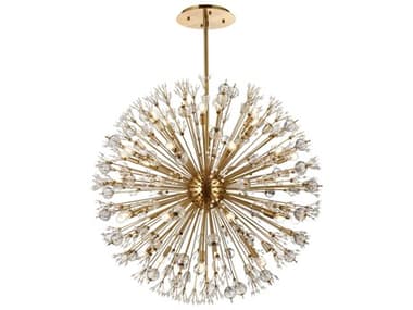 Elegant Lighting Vera 44" 32-Light Gold Crystal Glass Sputnik Pendant EG2500D44SG