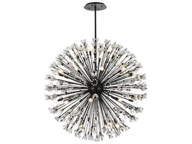 Elegant Lighting Vera 50" 34-Light Black Crystal Glass Sputnik Pendant EG2500D50BK