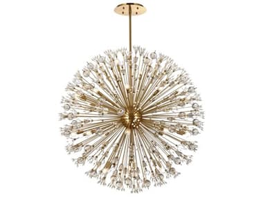 Elegant Lighting Vera 50" 34-Light Gold Crystal Glass Sputnik Pendant EG2500D50SG