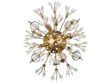Elegant Lighting Vera 14" Tall 4-Light Gold Crystal Glass Wall Sconce EG2500W19SG