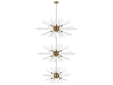 Elegant Lighting Sienna 46" 30-Light Satin Gold Sputnik Pendant EG2502G46L3SG