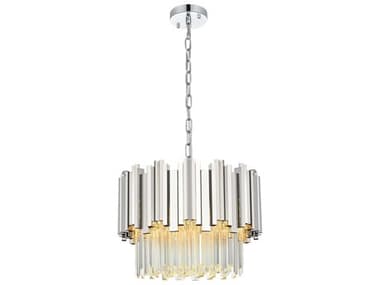 Elegant Lighting Willow 4-Light Chrome Drum Chandelier EG3400D16C