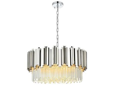 Elegant Lighting Willow 8-Light Chrome Drum Chandelier EG3400D24C