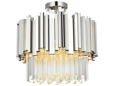 Elegant Lighting Willow 4-Light Chrome Drum Semi Flush Mount EG3400F16C