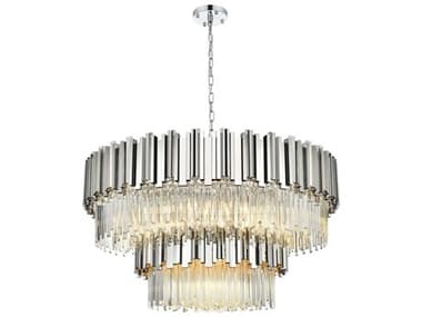 Elegant Lighting Willow 16-Light Chrome Drum Tiered Chandelier EG3400G40C