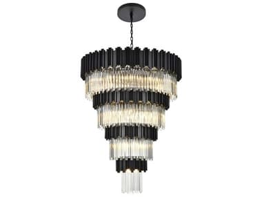 Elegant Lighting Willow 27-Light Black Tiered Chandelier EG3400GR40BK