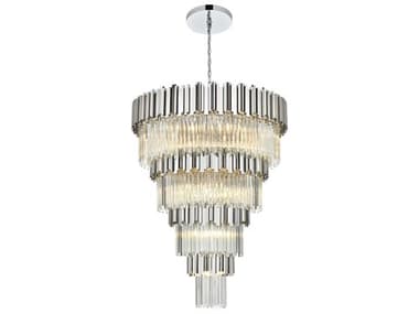 Elegant Lighting Willow 27-Light Chrome Tiered Chandelier EG3400GR40C