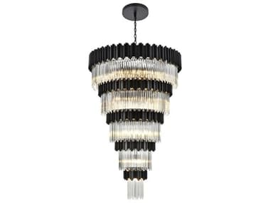 Elegant Lighting Willow 39-Light Black Tiered Chandelier EG3400GR48BK