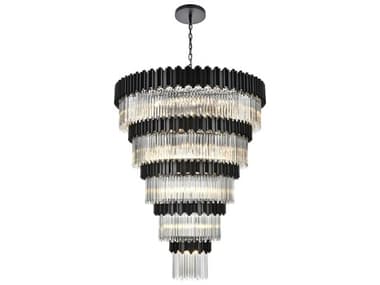 Elegant Lighting Willow 43-Light Black Tiered Chandelier EG3400GR59BK