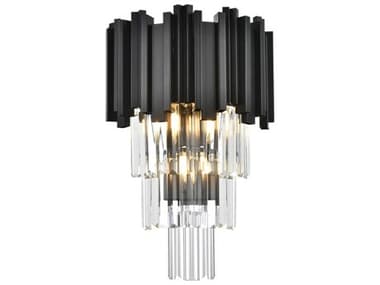 Elegant Lighting Willow 3-Light Black Wall Sconce EG3400W12BK