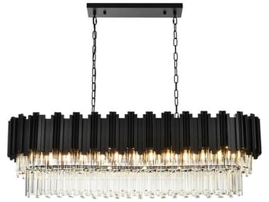 Elegant Lighting Willow 12-Light Black Tiered Island Pendant EG3401G47BK