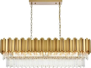 Elegant Lighting Willow 12-Light Satin Gold Tiered Island Pendant EG3401G47SG