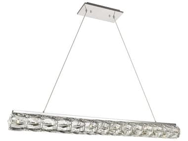 Elegant Lighting Valetta 42" 1-Light Chrome Clear Crystal LED Island Pendant EG3501D42C