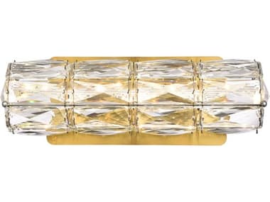 Elegant Lighting Valetta 5" Tall 1-Light Gold Crystal LED Wall Sconce EG3501W12G