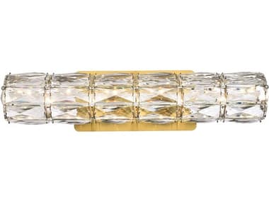 Elegant Lighting Valetta 5" Tall 1-Light Gold Crystal LED Wall Sconce EG3501W18G