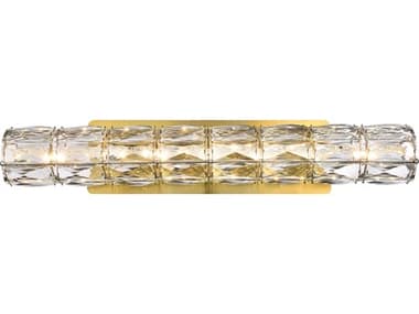 Elegant Lighting Valetta 5" Tall 1-Light Gold Crystal LED Wall Sconce EG3501W24G