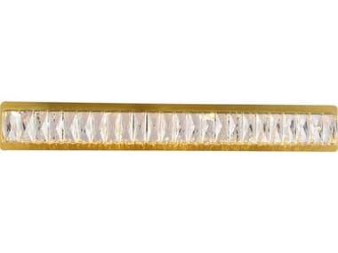 Elegant Lighting Monroe 32" Wide 1-Light Gold Clear Crystal LED Vanity Light EG3502W32G