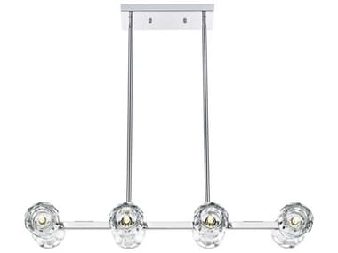 Elegant Lighting Eren 31" 8-Light Chrome Linear Island Pendant EG3505D31C