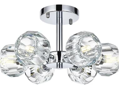 Elegant Lighting Eren 6-Light Chrome Semi Flush Mount EG3505F14C