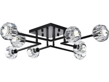 Elegant Lighting Eren 31" 8-Light Black Semi Flush Mount EG3505F31BK