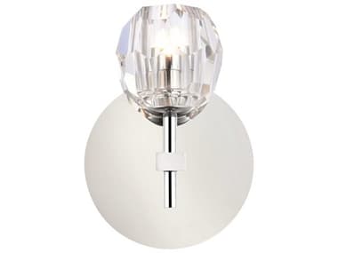 Elegant Lighting Eren 7" Tall 1-Light Chrome Crystal Glass Wall Sconce EG3505W6C