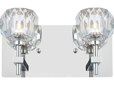 Elegant Lighting Graham 11" Wide 2-Light Chrome Crystal Vanity Light EG3509W11C