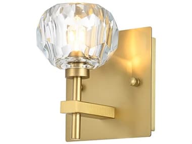 Elegant Lighting Graham 6" Tall 1-Light Gold Crystal Wall Sconce EG3509W6G