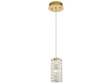 Elegant Lighting Aston 1-Light Satin Gold Mini Pendant EG3680D1SG