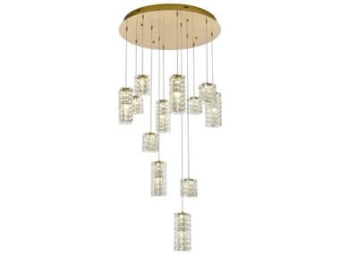 Elegant Lighting Aston 12-Light Satin Gold Pendant EG3680D28SG