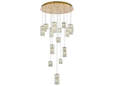 Elegant Lighting Aston 16-Light Satin Gold Pendant EG3680D32SG