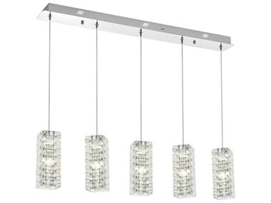 Elegant Lighting Aston 5-Light Chrome Island Pendant EG3680D5C