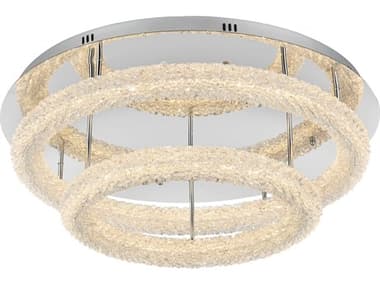 Elegant Lighting Bowen 2-Light Chrome Round Tiered Semi Flush Mount EG3800F30L2C