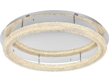 Elegant Lighting Bowen 1-Light Chrome Round Semi Flush Mount EG3800F33C