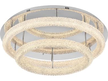 Elegant Lighting Bowen 2-Light Chrome Round Tiered Semi Flush Mount EG3800F33L2C