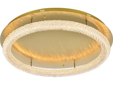 Elegant Lighting Bowen 1-Light Satin Gold Round Semi Flush Mount EG3800F33SG