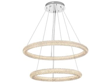 Elegant Lighting Bowen 2-Light Chrome Round Tiered Pendant EG3800G36C