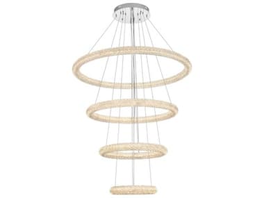 Elegant Lighting Bowen 4-Light Chrome Round Tiered Pendant EG3800G41C